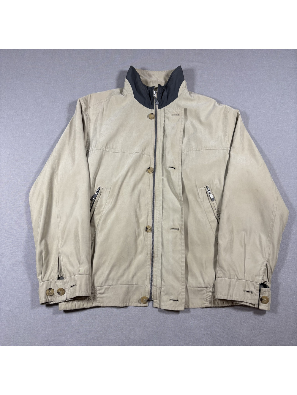 Vintage 90s Micro Zip Jacket Mens L Tan Workwear Y2K